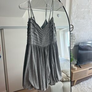 Grey dress with ruffles